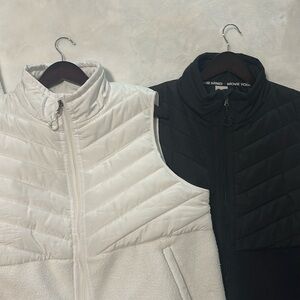 Black and white vests sz L